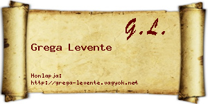 Grega Levente névjegykártya